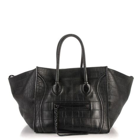 celine phantom croc stamped|CELINE Crocodile Embossed Calfskin Medium Phantom.